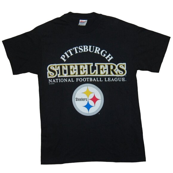NWOT Vintage 1996 Pittsburgh Steelers Single Stitch T-Shirt Mens Medium Spellout - Picture 1 of 8
